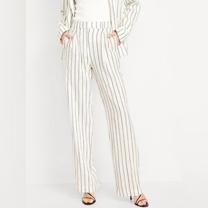 NWT Old Navy Extra High Waisted Linen Blend Taylor Wide-Leg Trouser Pants Size L